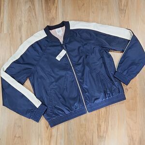 🧚‍♂️NWT Gap Blue Lined Zippered Lightweight Track Jacket Large